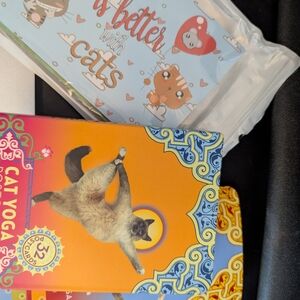 Cat Yoga Cards - Orange and Blue